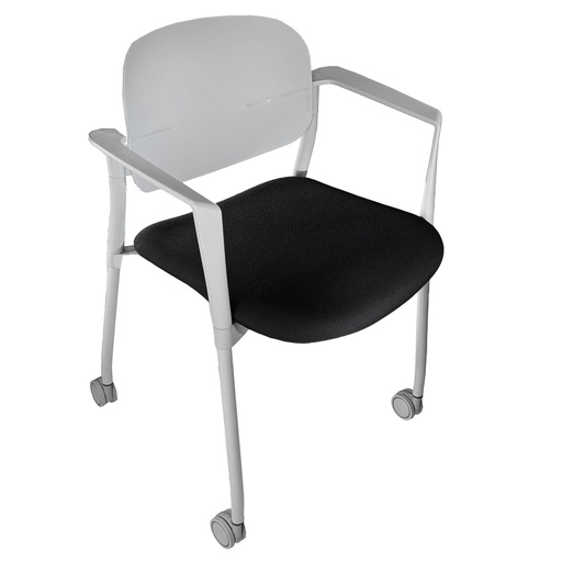 [D96491] Poltroncina visitatore Step SPGPTRBR nero con braccioli inclusi