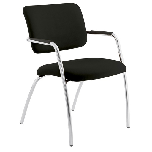 [D96497] Poltroncina visitatore Lithium LT4G nero con braccioli inclusi