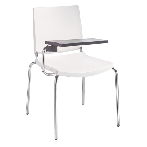 [D96502] Seduta attesa Atenea ATT bianco con tavoletta scrittoio s/braccioli