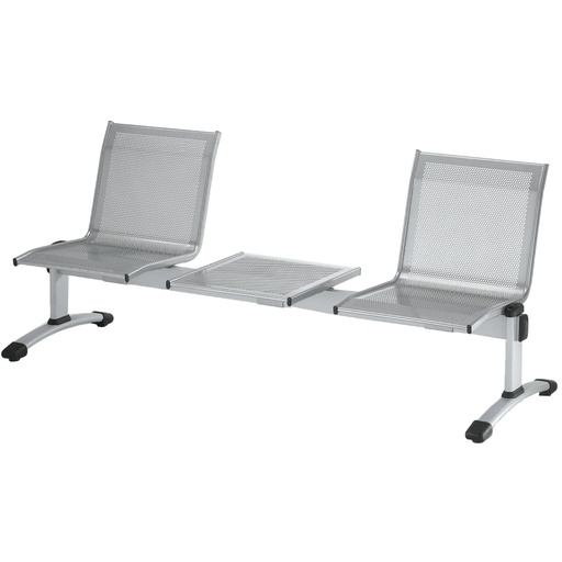[D96504] Panca attesa Plexus PS2PT 2 posti grigio con tavolo s/braccioli