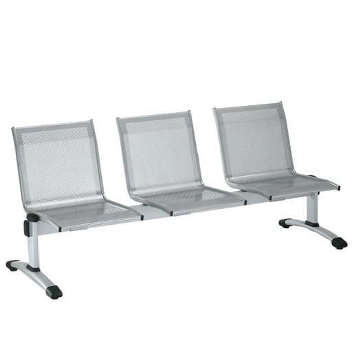 [D96505] Panca attesa Plexus PS3P 3 posti grigio senza braccioli