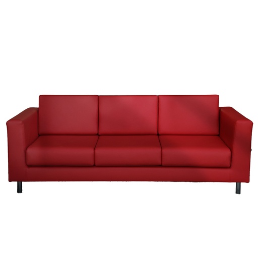 [D96579] Divano Erica EK3 3 posti rosso con braccioli inclusi