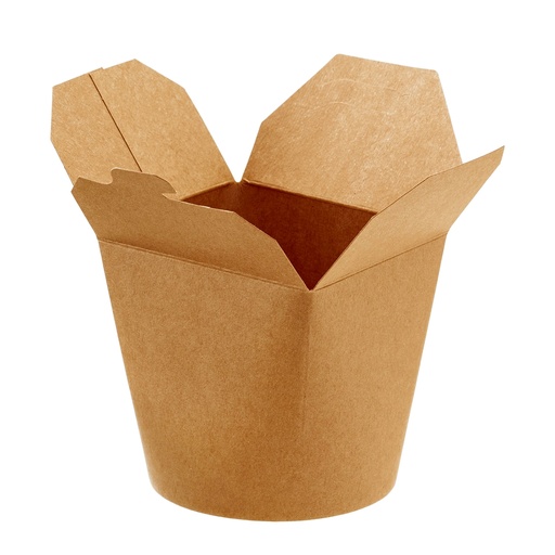[D96597] 50 Contenitori rotondi da asporto in carta kraft + PE D9,5x10cm Leone