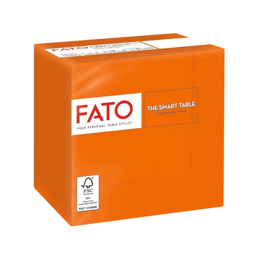 [D96615] 100 tovaglioli carta 24x24cm 2 Veli Arancio Fato