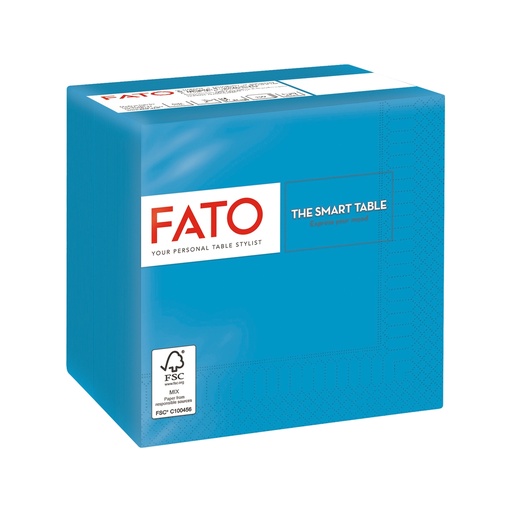 [D96618] 100 tovaglioli carta 24x24cm 2 Veli Turchese Fato