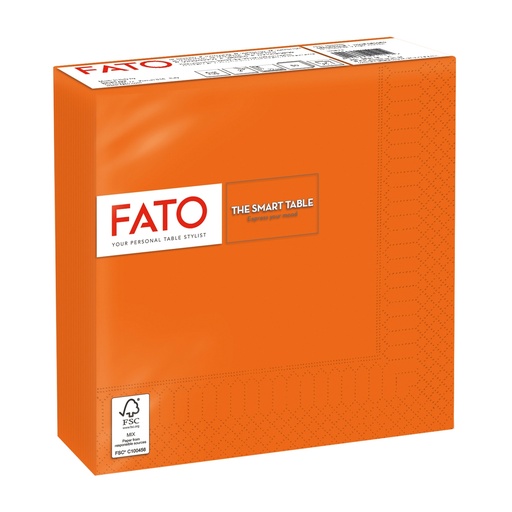[D96619] 50 tovaglioli carta 33x33cm 2 Veli Arancio Fato