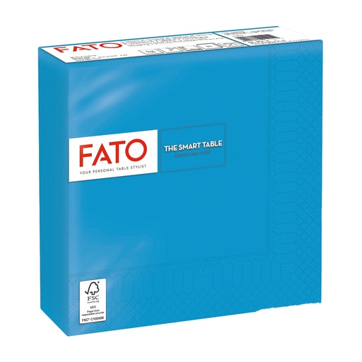 [D96622] 50 tovaglioli carta 33x33cm 2 Veli Turchese Fato