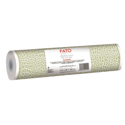 [D96626] Runner 0,40x24mt Linea tablewear decorati Croc Skin salvia Fato