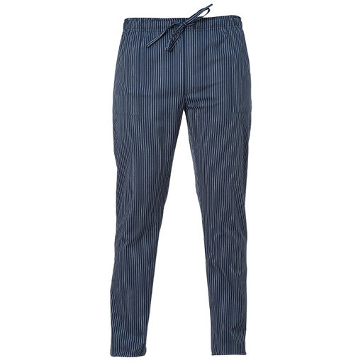 [D96679] Pantalone da cuoco Enrico Tg. L gessato blu