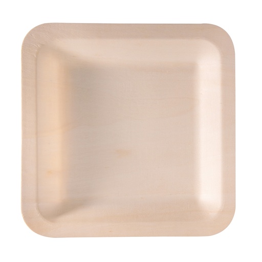 [D96709] 50 Piatti monouso in legno quadrati 21,5 x 21,5cm Signor Bio (Delist)