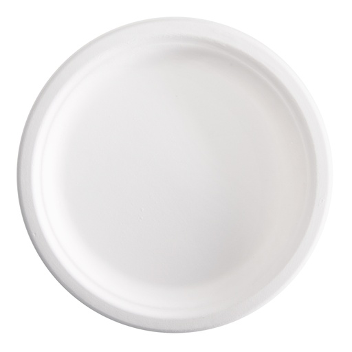 [D96715] 125 Piatti tondi monouso in canna da zucchero D 23cm Signor Bio