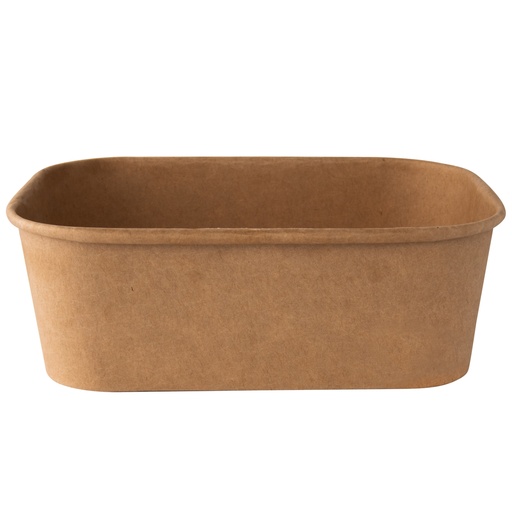 [D96727] 50 bowl rettangolari monouso 750ml cartoncino avana Signor Bio
