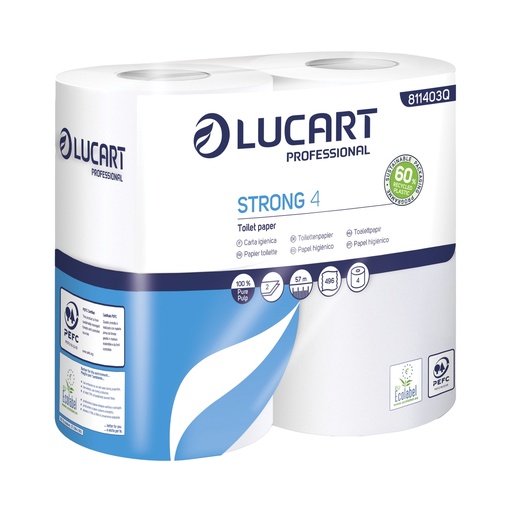 [D96737] Pacco 4 rotoli Carta Igienica 496 strappi Strong 4 Lucart