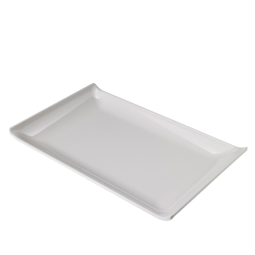 [D96741] Piatto rettangolare in melamina bianco 23x14x2,6hcm Leone