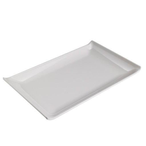 [D96742] Piatto rettangolare in melamina bianco 28,6x18x2,8hcm Leone