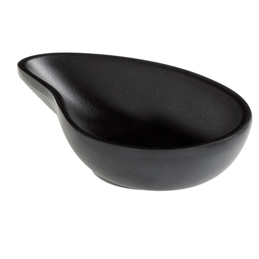 [D96748] Ciotola a goccia fingerfood in melamina nera 10x6,5x2,4 cm Leone