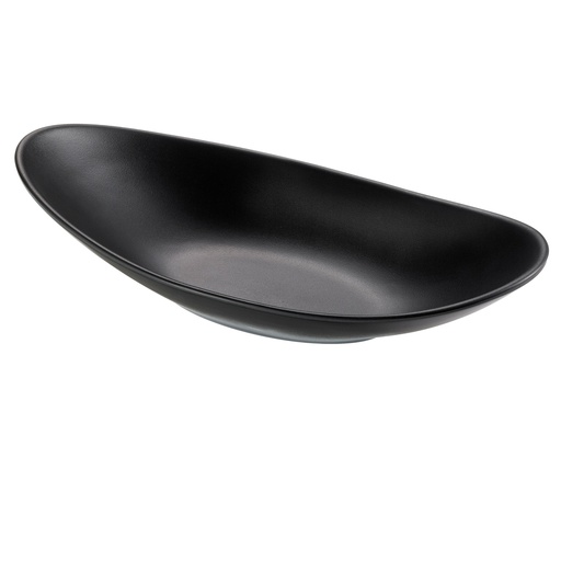 [D96754] Piatto ovale nero in melamina 31x16x4 cm Leone
