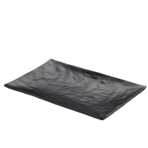 [D96755] Vassoio rettangolare nero in melamina 24x13,8x2cm Leone