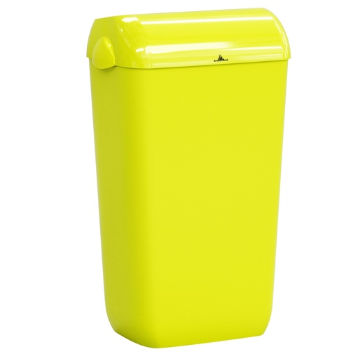 [D96772] Cestino gettacarte Skin con coperchio 23 L giallo fluo
