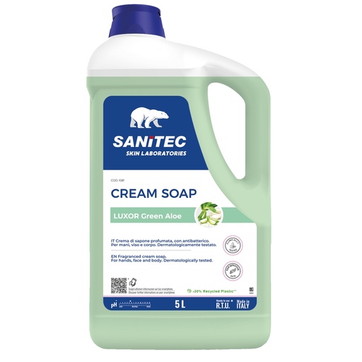 [D96804] Crema di sapone Luxor Green Aloe 5Lt Sanitec