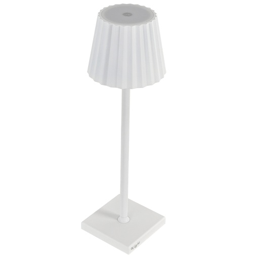 [D96867] Lampada da tavolo a LED in alluminio e PMMA bianco