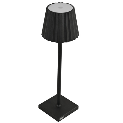 [D96868] Lampada da tavolo a LED in alluminio e PMMA nero