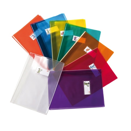 [D96957] Coprimaxi Cristallo 14 PVC rosso A4 c/alette e portanome Ri.Plast