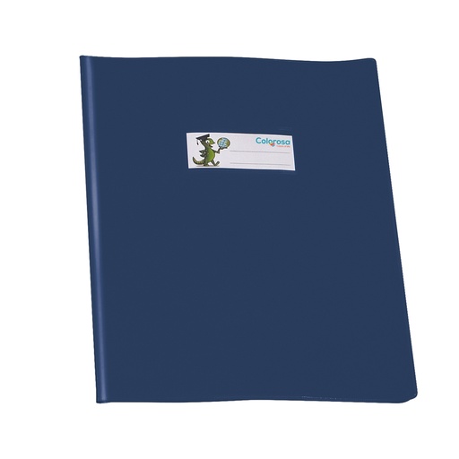 [D96963] Copriquaderno PVC lucido coprente GreenLine A5 c/alette blu RiPlast