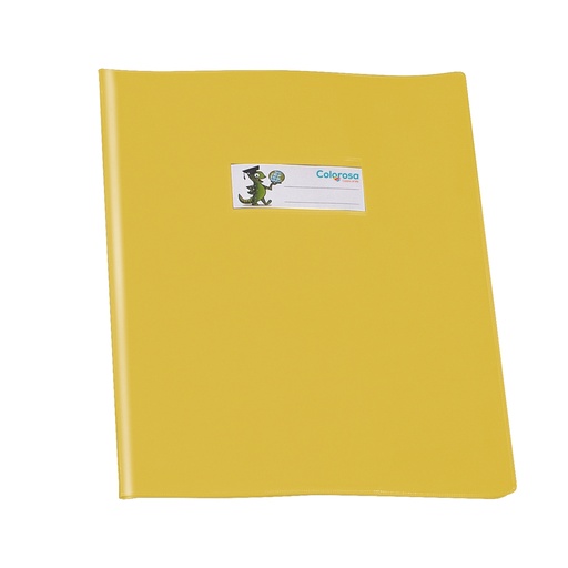 [D96965] Copriquaderno PVC lucido coprente GreenLine A5 c/alette giallo RiPlast