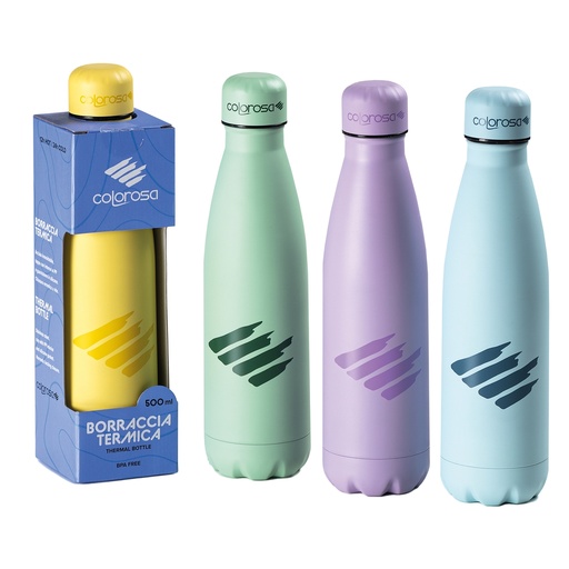 [D96969] Borraccia termica 500ml colori assortiti Colorosa Pastel RiPlast