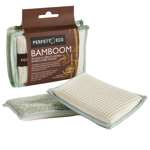 [D97305] Confezione 2 spugne Bamboom in colori assortiti Perfetto