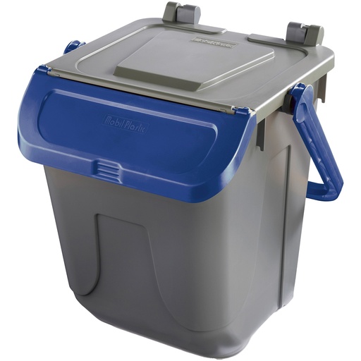 [D97435] Contenitore portarifiuti Ecology 25Lt c/sportello e maniglione blu