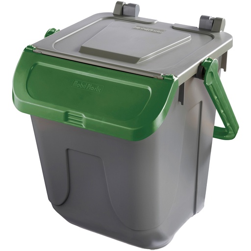 [D97438] Contenitore portarifiuti Ecology 25Lt c/sportello e maniglione verde