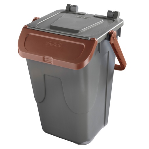 [D97440] Contenitore portarifiuti Ecology 35Lt c/sportello e maniglione bruno