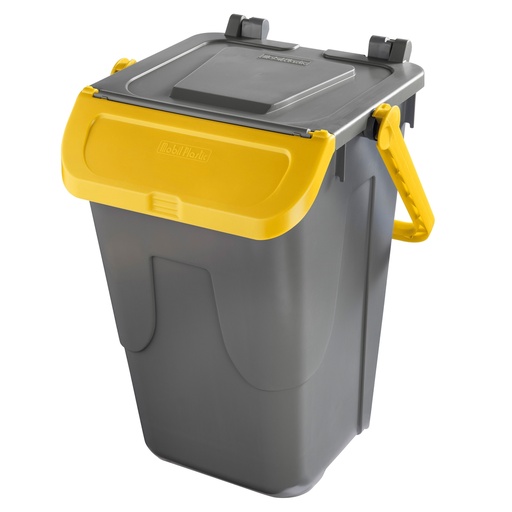 [D97441] Contenitore portarifiuti Ecology 35Lt c/sportello e maniglione giallo
