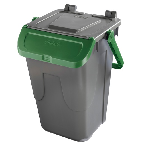 [D97442] Contenitore portarifiuti Ecology 35Lt c/sportello e maniglione verde