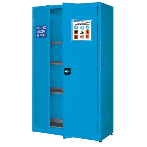 [D97459] Armadio di sicurezza per liquidi chimici 107,5x50x185cm blu