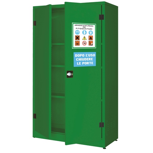[D97460] Armadio di sicurezza per fitosanitari e pesticidi 107,5x50x185cm verde