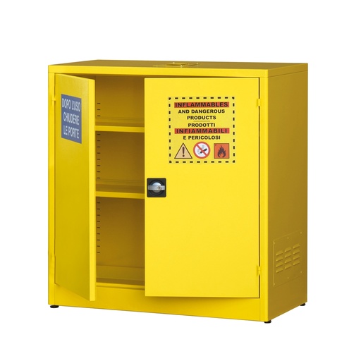 [D97461] Armadio di sicurezza per liquidi infiammabili 107,5x50x110cm giallo