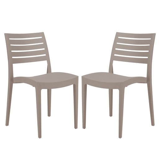[D97492] Set da 2 sedie Firenze in polipropilene juta Grandsoleil