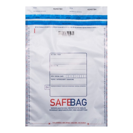 [D97503] 100 Sacchetti di sicurezza bianchi Safe Bag per corrieri K70 14,4x24+4cm