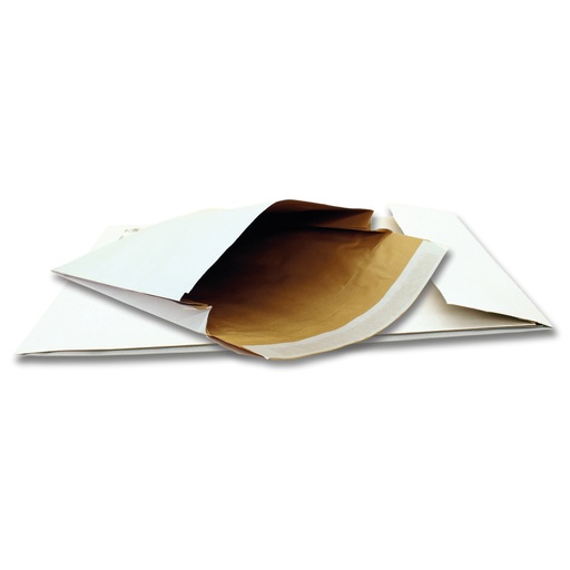 [D97508] 100 Sacchetti bianchi a tre strati con soffietto Soft Pack C4 22,9x32,4x5cm