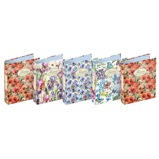 [D97633] Raccoglitore a 4 anelli Pigna Nature Flowers 18,5x22cm anelli 30mm