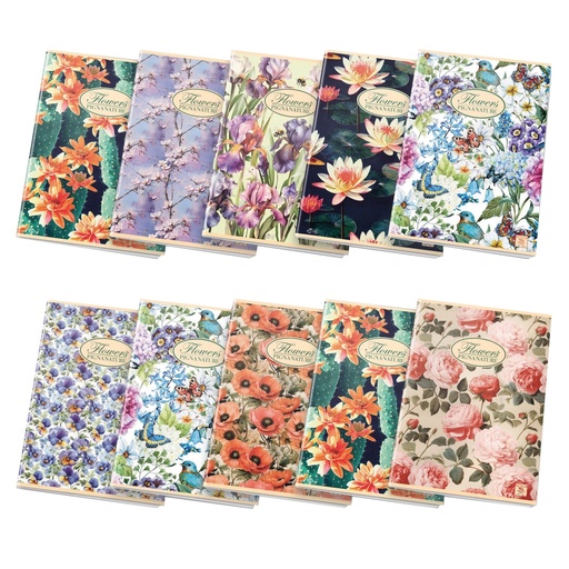 [D97642] Quaderno A5 40fg+2 80gr 5mm NATURE FLOWERS Pigna