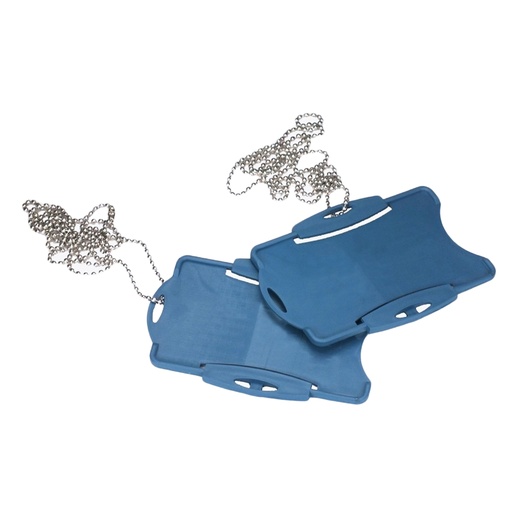 [D97768] Porta badge detectabile con catenella colore blu