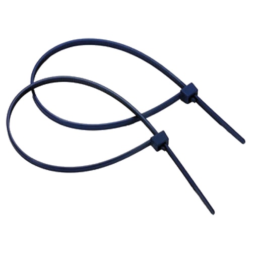 [D97774] Confezione 100 fascette in nylon detectabili colore blu 370x4,8mm