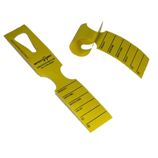 [D97777] Rotolo 500 etichette gialle con foro in carta detectabili 50x279mm