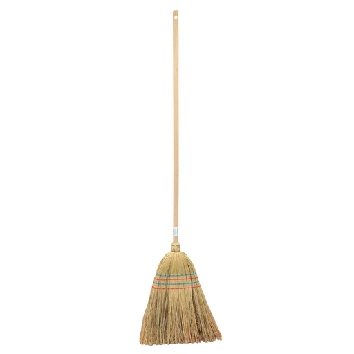 [D97848] Scopa di saggina con manico in legno 30 x 140cm Verdemax