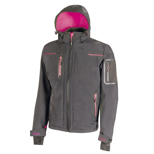 [D97982] Softshell donna Space Lady grigio-fucsia Taglia M U-power