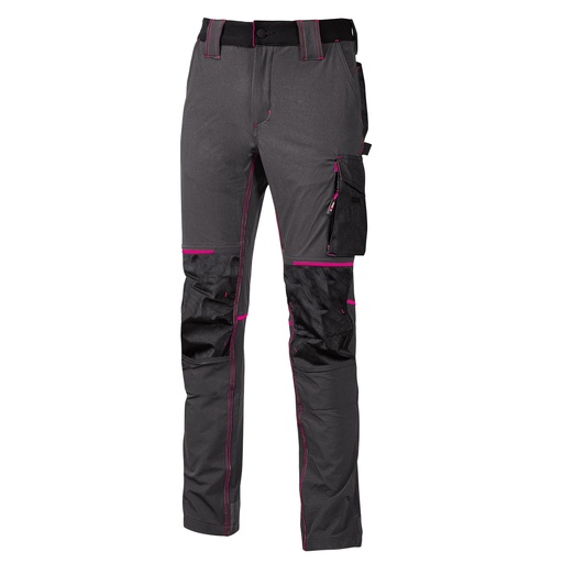 [D97987] Pantaloni donna Atom Lady grigio-fucsia Taglia L U-power
